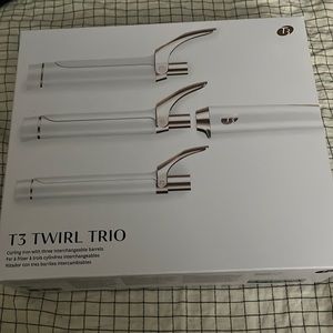 T3 twirl trio curling iron with three interchangeable barrels